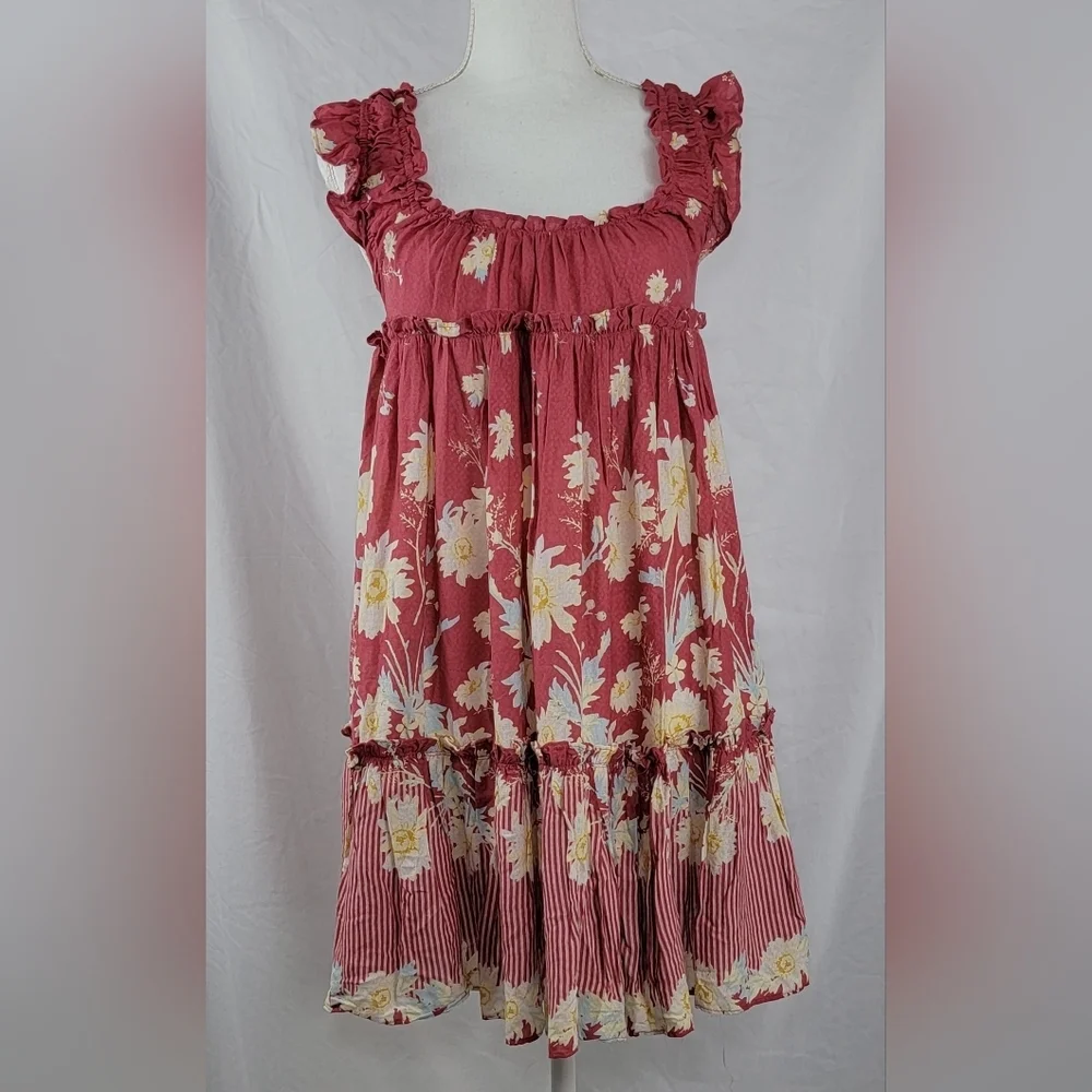 Free People Pink Floral Ruffle Sundress - Picture 2 of 11
